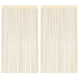 Gossi draperii cu franjuri, 2 buc., 140 x 250 cm, crem