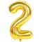 Balon aniversare folie Ropet, Auriu, cifra 2, 100 cm