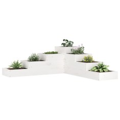 Gossi jardiniera gradina cu 4 niveluri, alb, 106x104,5x36 cm lemn pin
