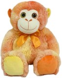 Jucarie de plus Maimuta Maimutica portocalie cu botic alb 54 cm