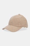 BOSS șapcă de baseball velur culoarea bej, cu imprimeu, 50544419