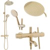Set de dus cu termostat Lungo Gold Auriu, REA