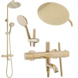 Set de dus cu termostat Lungo Gold Auriu