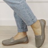 Mocasini gri din piele naturala 5128 M4