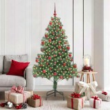 vidaXL Brad de Crăciun cu 300 LED cu suport Verde 180 cm PVC 3396380