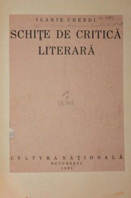 SCHITE DE CRITICA LITERARA foto