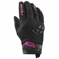 Manusi femei pentru scuter - motocicleta Roadster vara textil/piele Ixon model MIG 2 LS culoare: negru/fuchsia (roz) &ndash; degete tactile L (9/10)