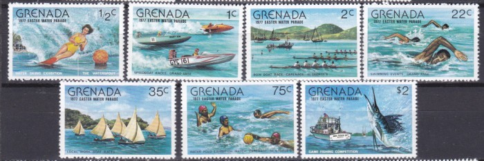 DB1 Sporturi Nautice Parada Paste 1977 Grenada 7 v. MNH