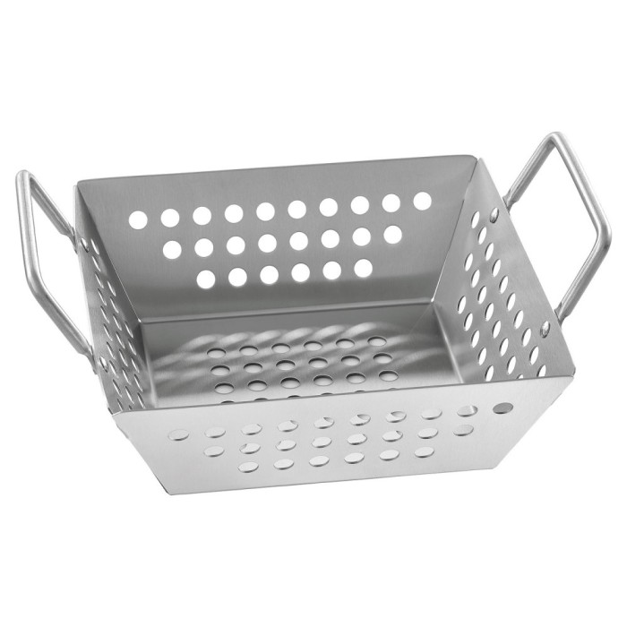 Cos pentru gratar BBQ, 23 x 18.3 x 9.5 cm, otel, argintiu