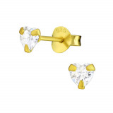 Cercei inima 4mm din argint 925 clasic gold