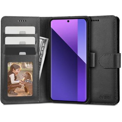 Husa Tech-Protect Wallet Wallet pentru Xiaomi Redmi Note 13 Pro+ Plus 5G Negru foto
