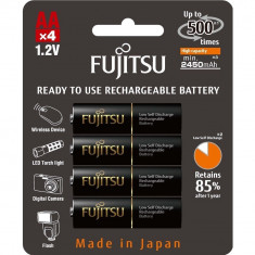 Acumulatori AA, R6, Fujitsu PRO minim 2450mAh, Ni-MH, 4 Bucati/ Set foto