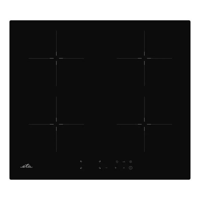 Plita cu inductie incorporabila ETA 579190000, 4 zone de gatit, Booster, 7.4Kw, Touch control, 60 cm, negru