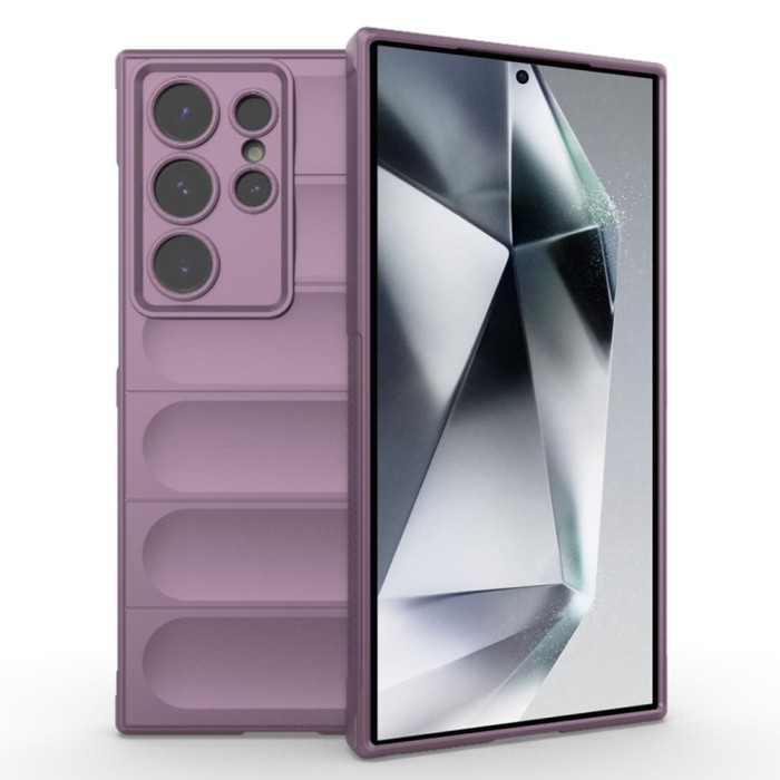 Husa Wave din Silicon compatibila Samsung Galaxy S24 Ultra Anti-Shock, Mov