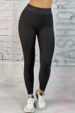 L880-1 Colanti casual cu talie inalta din material reiat, S, S/M