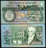!!! GUERNSEY - 1 POUND (1991) - P 52 a - UNC /SERIA J600586 / SIGN . BROWN
