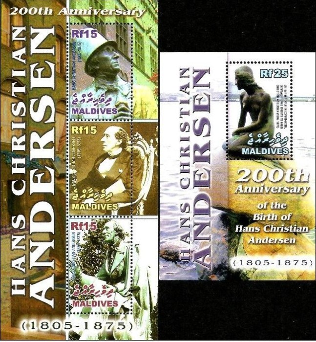 MALDIVES 2005 PERSONALITATI SCRIITORI H.C.ANDERSEN