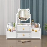 Cumpara ieftin Organizator alb pentru cosmetice si bijuterii, cu sertare si oglinda, PVC 40 x 20 x 14 cm