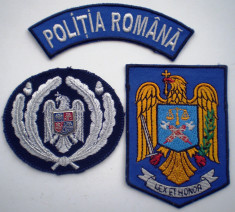 5.478 ROMANIA LOT 2 ECUSOANE+1 EMBLEMA PATCH SAPCA POLITIA ROMANA LEX ET HONORA foto