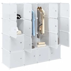 vidaXL Organizator cuburi depozitare cu 16 cuburi și tije de agățat PP 4019585