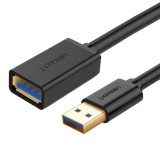 CABLU USB Ugreen prelungitor, &quot;US129&quot; USB 3.0 (T) la USB 3.0(M), conectori auriti, 3m, negru