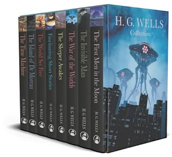 H. G. Wells Collection 8 Books Box Set (The War Of The Worlds, Time Machine, Invisible Man, Island Of Doctor Moreau, First Men In The Moon, World Set foto