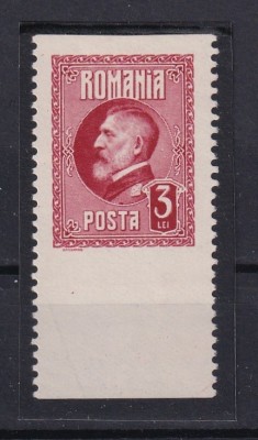 ROMANIA - 1926 FERDINAND A 60a ANIVERSARE - EROARE 3 LEI NEDANTELAT ORIZONTAL MLH foto