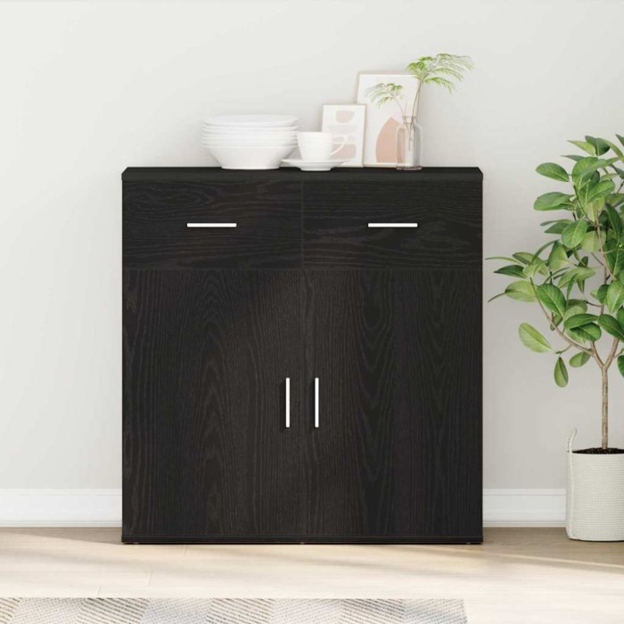 vidaXL Bufet cu sertar Stejar negru 79 x 38 x 80 cm Lemn compozit