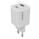 &Icirc;ncărcător rețea Canyon CU45AC USB-A + USB-C, 45W, alb