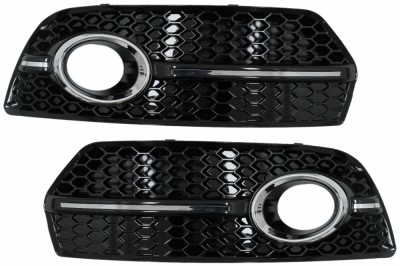 Grile Laterale Audi Q5 SUV 8R (2008-2011) RS Design Negru Lucios Chrome Performance AutoTuning foto