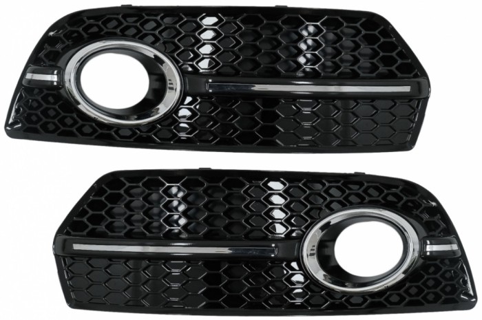 Grile Laterale Audi Q5 SUV 8R (2008-2011) RS Design Negru Lucios Chrome Performance AutoTuning