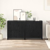 vidaXL Bufet cu ușă 2 pcs Stejar negru 70 x 41 x 75 cm Lemn compozit