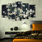 Cumpara ieftin Tablou MDF ( 5 buc ) musetel, Multicolor, 60x110 cm