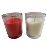 Set 2 lumanari parfumate in pahar de sticla rotund, culori diferite, Oem