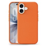 Husa compatibila cu iPhone 16, MagSafe, Design Woven, Soft Touch, Antisoc, Portocaliu