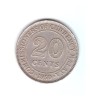 Moneda Malaezia 20 cents/centi 1950, stare buna, curata, Asia, Cupru-Nichel
