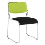 Cumpara ieftin Scaun de birou Mobikon, plasa verde/negru, cadru metalic, stivuibil, 50x76x56 cm, 110 kg