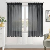 Cumpara ieftin Set 2 Draperii, 140 x 122 cm, 3 Tipuri de Prindere, Gri Inchis - CN