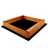 Ladita nisip din lemn 120x120 cm, cu margini rotunjite, maro natur Household NewTrend