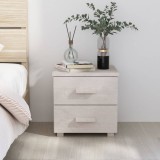 Cumpara ieftin Noptiera &quot;HAMAR&quot;, alb, 40x35x44,5 cm, lemn masiv de pin