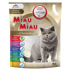 Nisip silicat Miau Miau Clumping, 5L foto