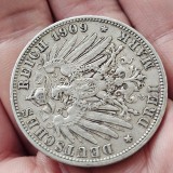 Germania 3 drei mark 1909 F , argint
