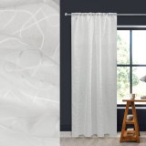 Perdea Decorativă, Model Valuri, Poliester, Culoare Albă, Dimensiuni 140x260cm, Fixare cu Bandă Transparentă, Oem
