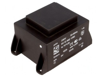 Transformator &amp;icirc;ncapsulat 33VA 230VAC 9V 3.67A PCB BVEI foto