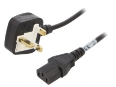 Cablu Alimentare Negru 2m 3x0,75mm2 BS 1363 la IEC C13