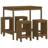 Cumpara ieftin Set mobilier bar de gradina, 5 piese, maro miere lemn masiv pin