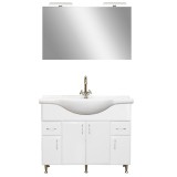 Mobilier complet de baie Bianca Prime 105, alb lucios