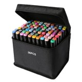 Cumpara ieftin Set de 36 markere colorate,1 varf rotund subtire,1 varf inclinat gros,geanta depozitare inclusa, Dactylion