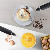 Mini Mixer Electric Portabil USB, 3 Viteze, 2 Teluri, Spumare Lapte/Cafea, Bătut Ouă - Negru
