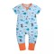 Salopeta pijama Edman bebe/copii cu fermoar reversibil Dino, bumbac, 6-12 luni, Albastru